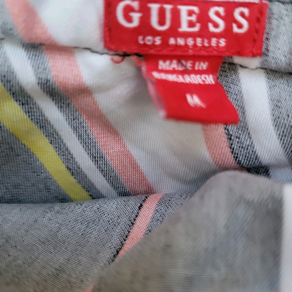Guess Women's One Sleeve Multi-Color Stripes Knee Length Dress Size Medium - Picture 7 of 7